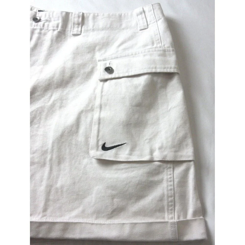 Nike White Men's Cargo Shorts with Flap Pocket